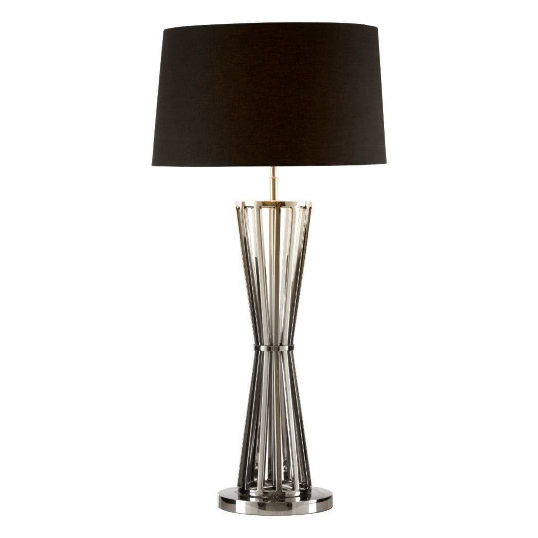 Chic Living Room Statement Lamp - Twist Base with Metallic Finish