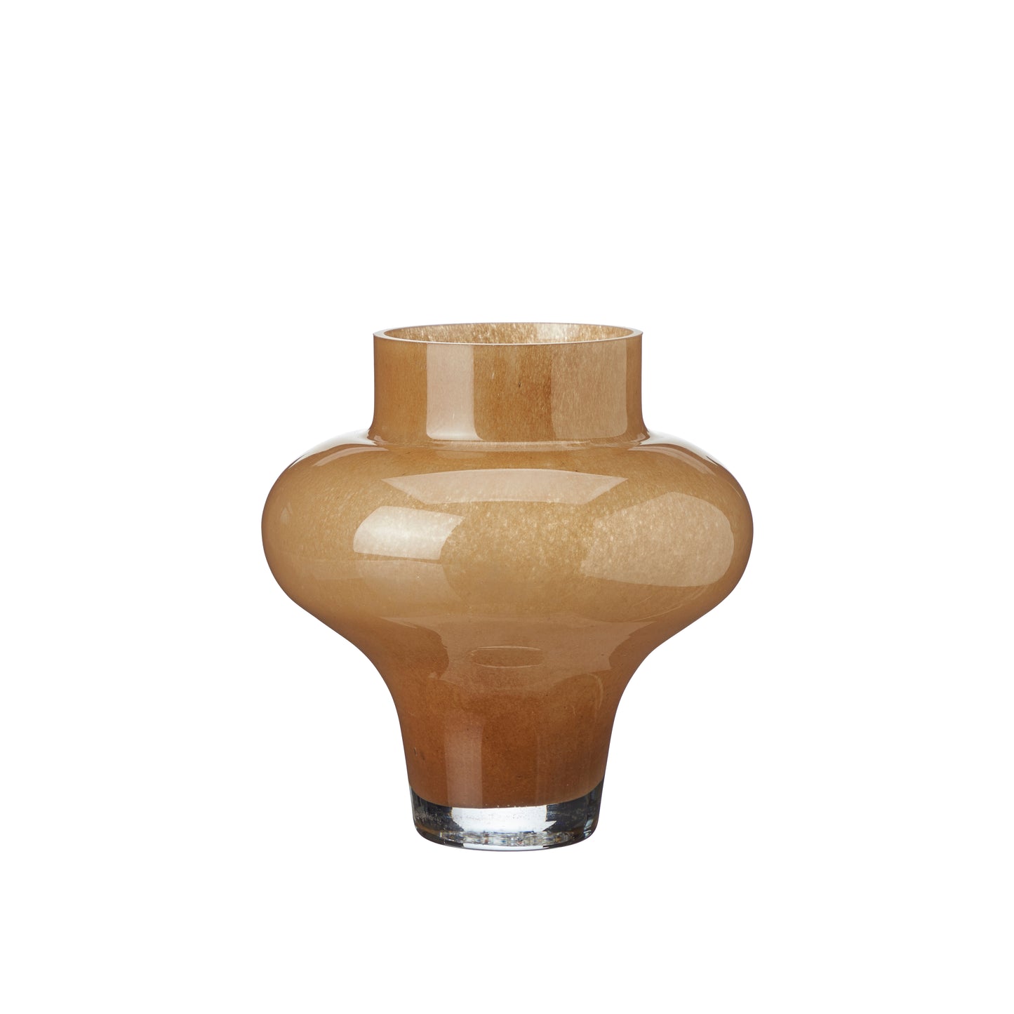 Contemporary Sphere Glass Vase in Brown