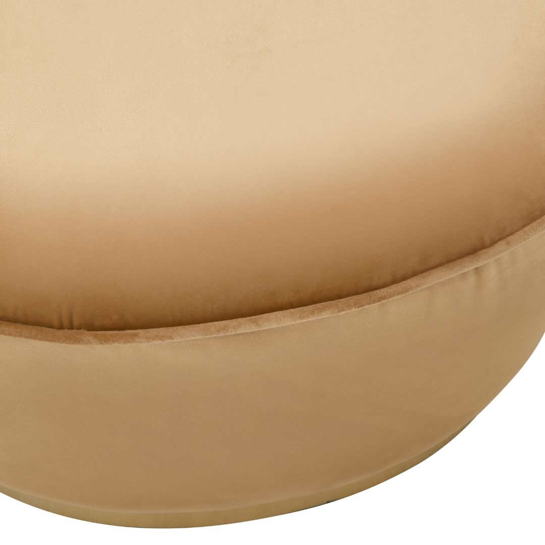 Chic Beige Velvet Gold Base Chair - Stylish Accent Chair for Elegant Interiors