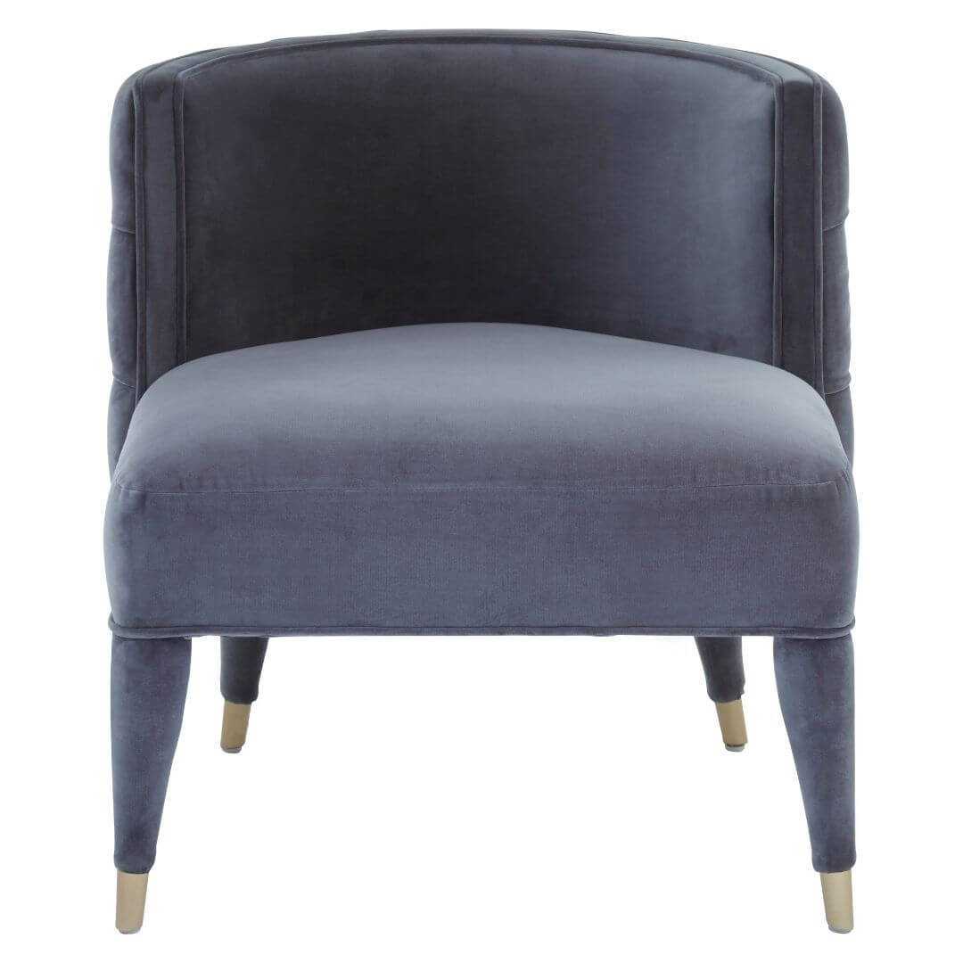 Opulent Grey Velvet Accent Chair