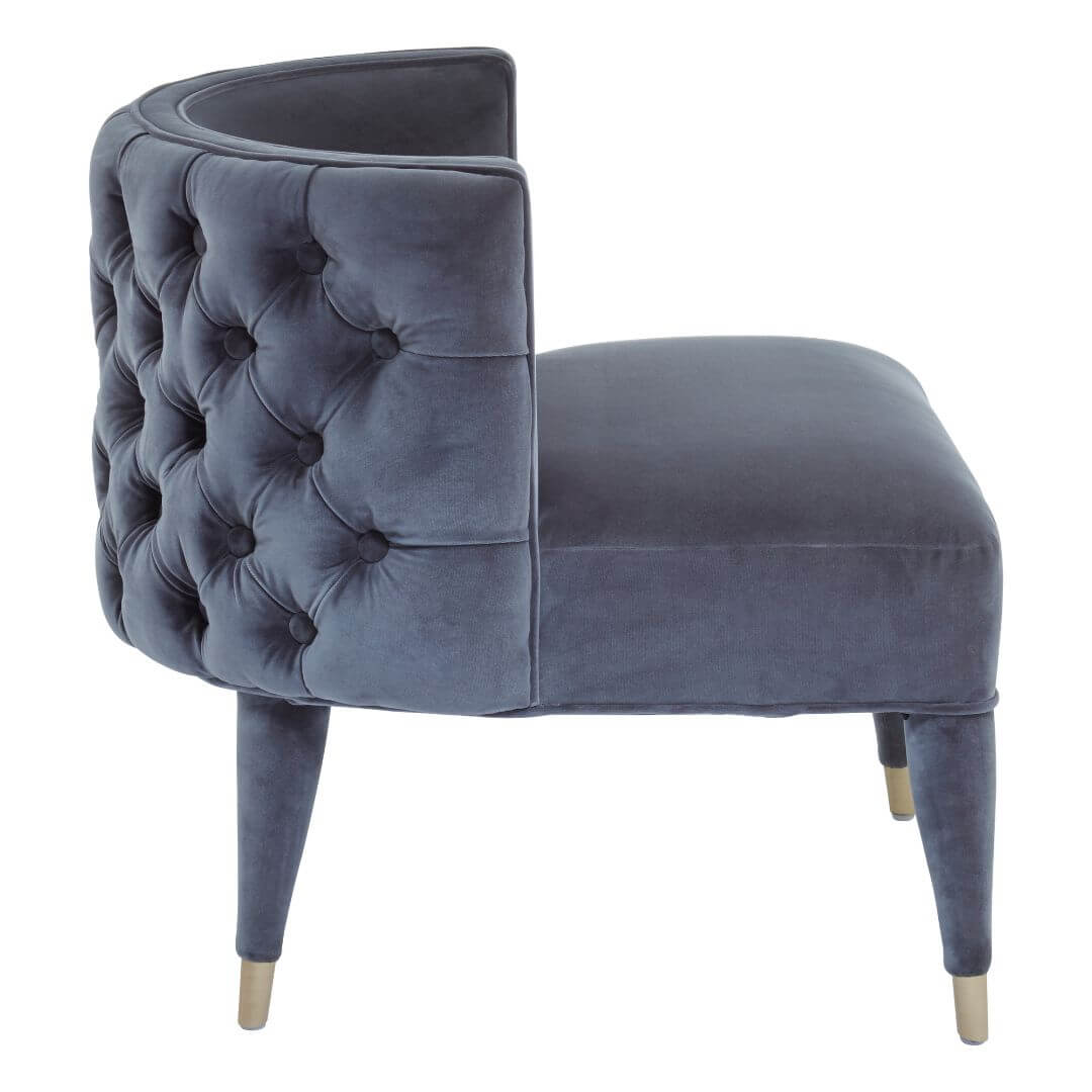 Opulent Grey Velvet Accent Chair