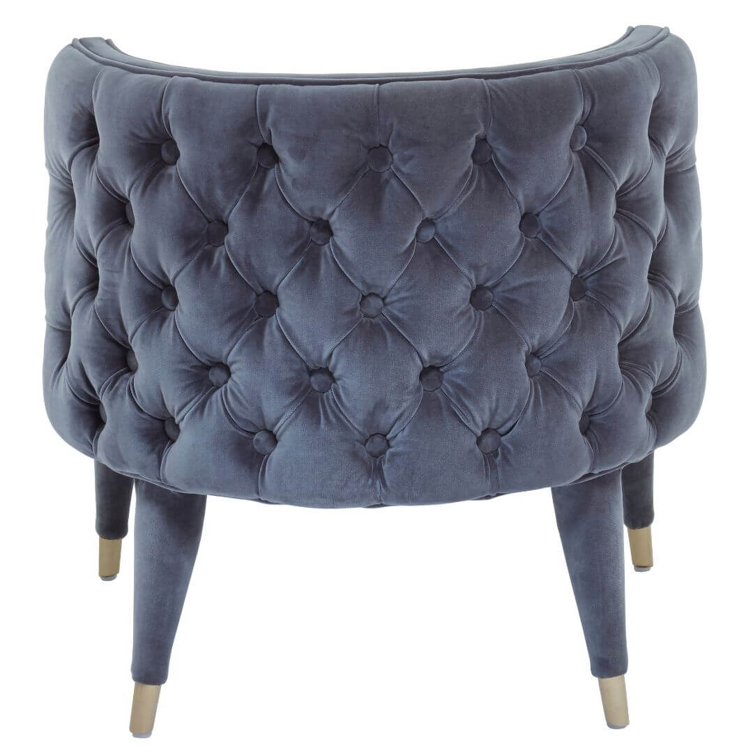 Opulent Grey Velvet Accent Chair