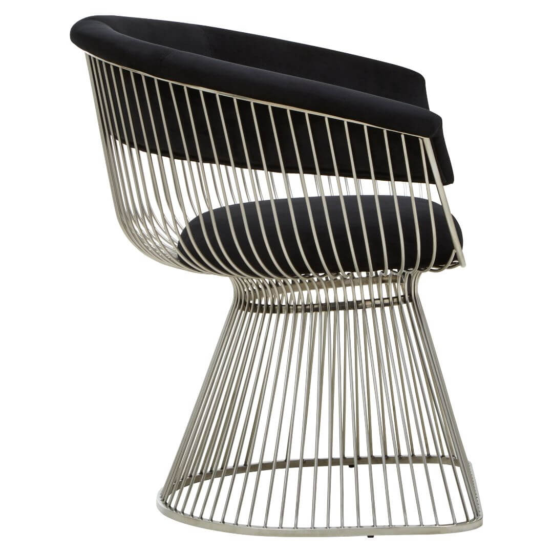 Elegant Knightsbridge Black & Silver Accent Chair