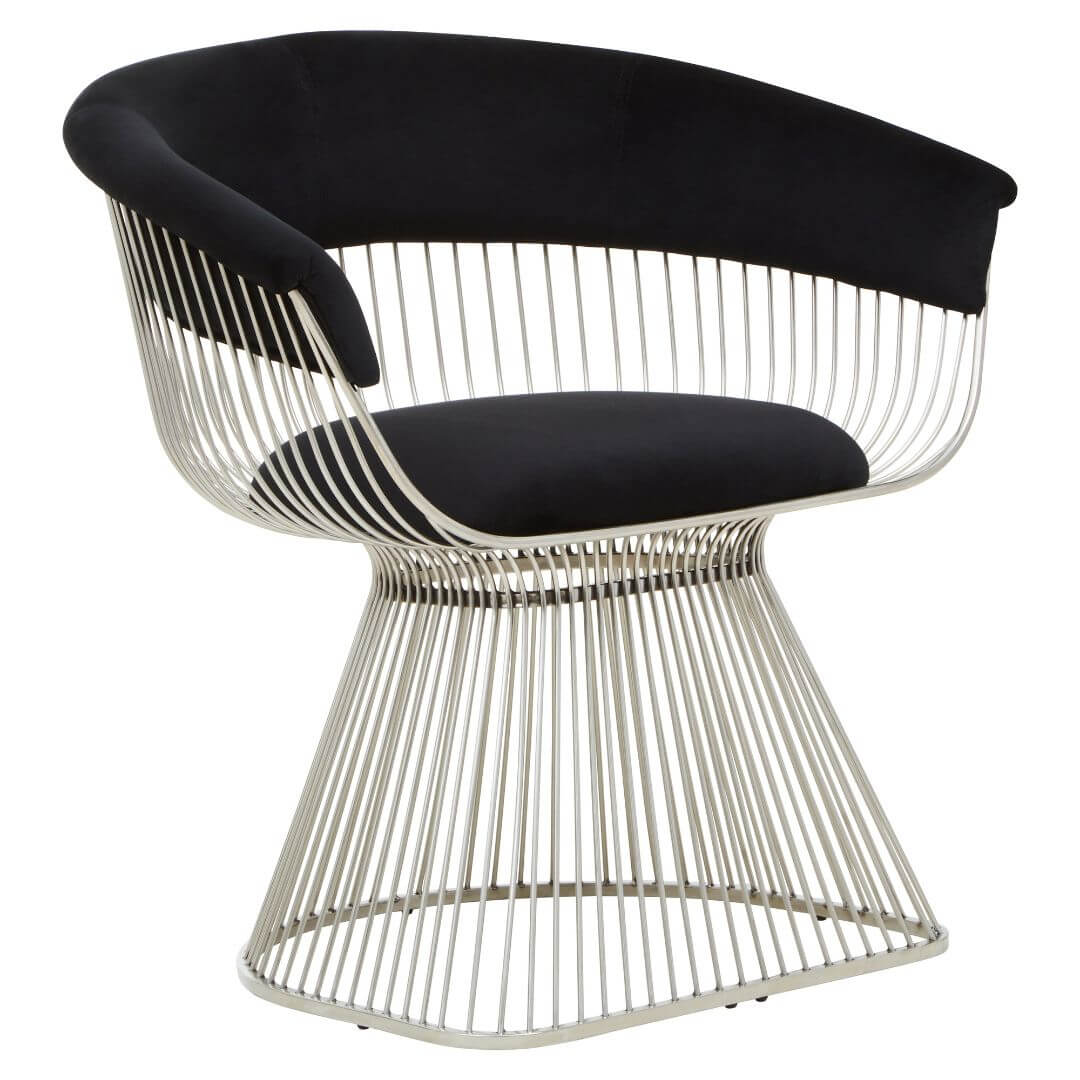 Elegant Knightsbridge Black & Silver Accent Chair