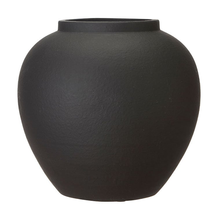 Sleek Black Large Ceramic Plant Pot