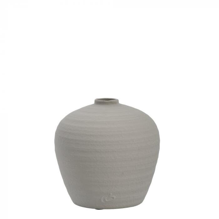 Modern Stoneware Vase with Sleek Silver Grey Finish